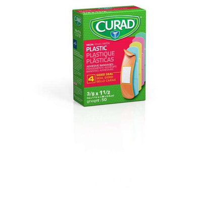 Bandage Strips Plastic Curad 3/4x3" Neon 50/Box, 24 BX/CA - Surgical Supplies NY